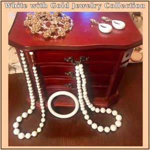 White Jewelry Collection, Vintage - 5 Pieces
